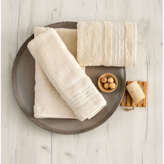 Πετσέτα Προσώπου Sb Home Evelyn Cream 50x90