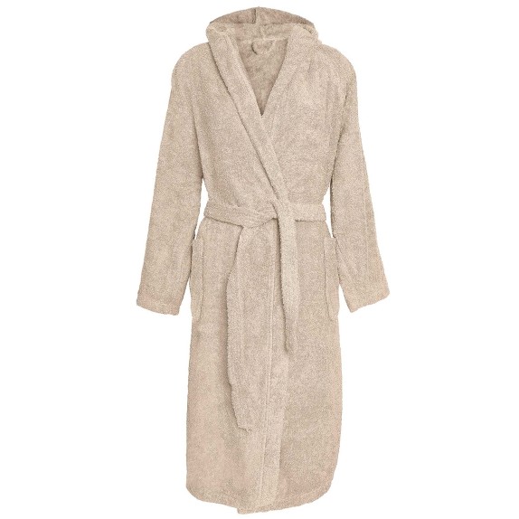 Μπουρνουζι Madi Με Κουκουλα Champagne Large