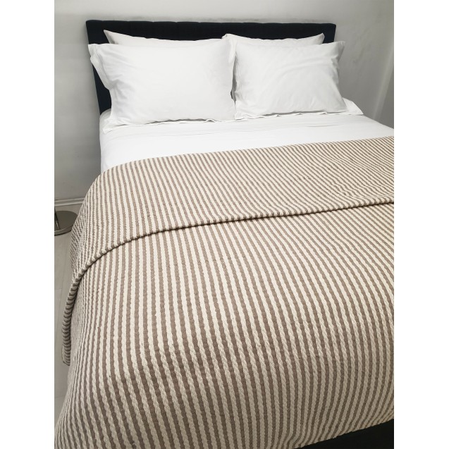 Κουβέρτα Υφαντή ΚΟΜΒΟΣ Βαμβακερή Ινδίας Natural...