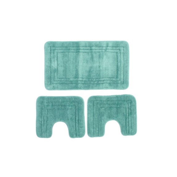 Σετ Ταπέτα Μπάνιου 3 Τεμαχίων Dimcol ZUCCHI Petrol 