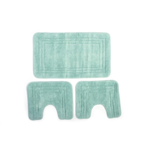 Σετ Ταπέτα Μπάνιου 3 Τεμαχίων Dimcol ZUCCHI Light Aqua 