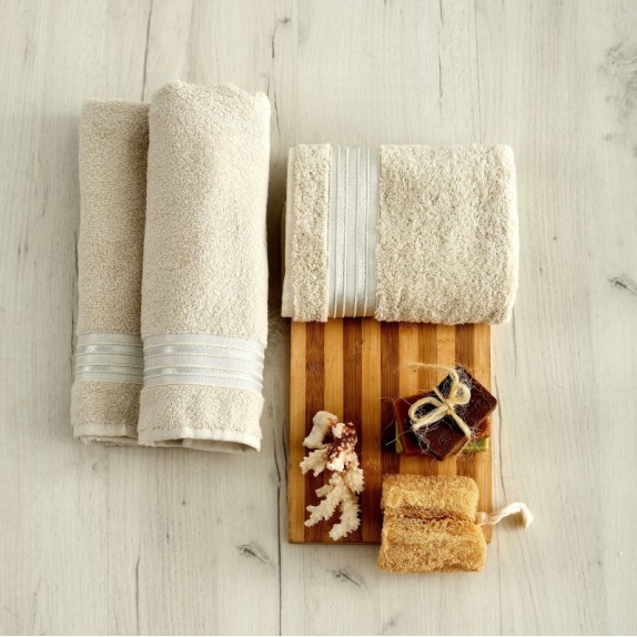 Πετσέτα Προσώπου Sb Home Amira Cream 50x90