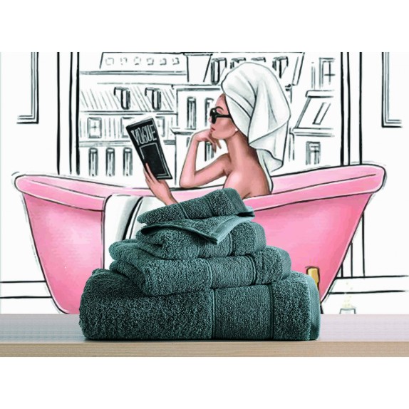 Σετ Πετσέτες 4 Τεμαχίων Makis Tselios Lille No7 D -Grey 