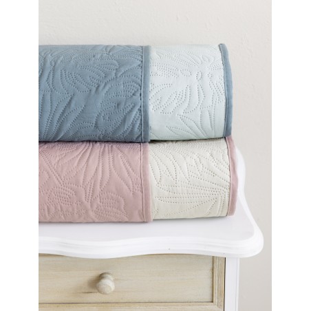 Κουβερλί Υπέρδιπλο Nima 220x240 - Natara Light Beige / Rose Pink