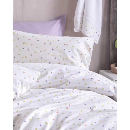 Σετ Σεντόνια Ημίδιπλα με Λάστιχο 3 Τεμαχίων Rythmos Blaze Λευκό 160x260