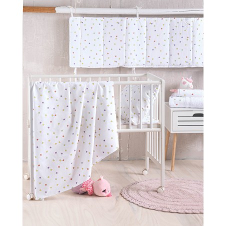 Σετ Σεντόνια Κούνιας 3 Τεμαχίων Rythmos Blaze Λευκό 120x160