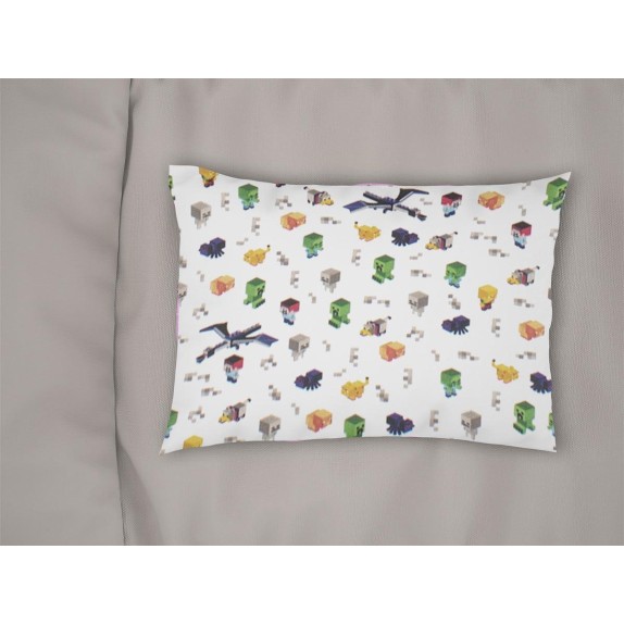 Παιδική Μαξιλαροθήκη Dimcol Minecraft 565 50X70 White-Multi