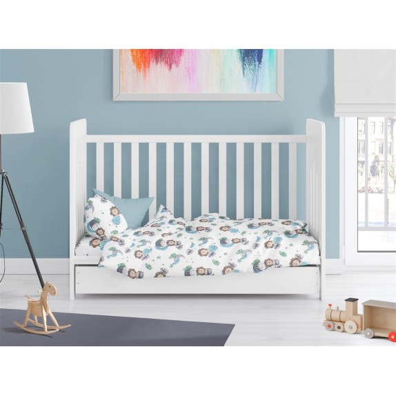 Βρεφική Παπλωματοθήκη Dimcol Lion 533 120X160 Sky Blue