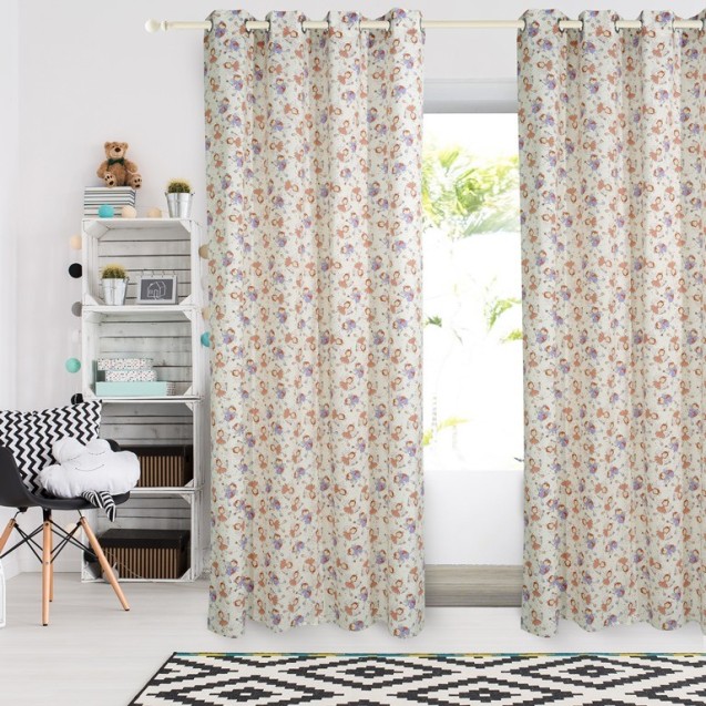 Κουρτίνα-κρικους 140χ260 Σομων-λιλα-εκρου 2139...