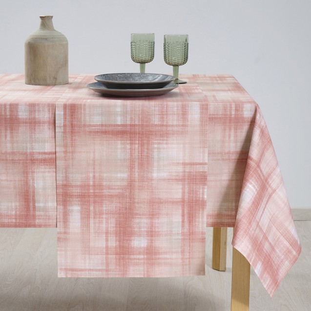 Τραπεζομάντηλο Dimeco 140x300 Check Salmon