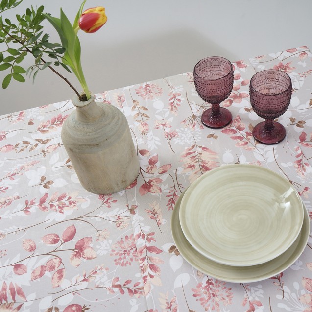 Τραπεζομάντηλο Dimeco 135x180 Botanic Salmon