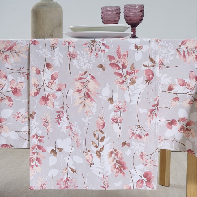 Τραπεζομάντηλο Dimeco 135x180 Botanic Salmon