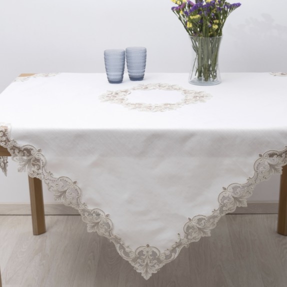 Τραπεζομάντηλο Dimeco 140x140 2134 Ecru