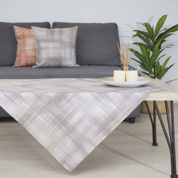 Καρέ Dimeco 85x85 Check Brown