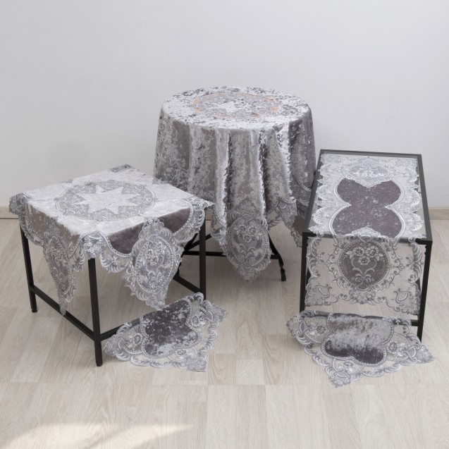 Σετ Σεμέν/Πετσετάκια 3Τμχ Dimeco 9113 Grey