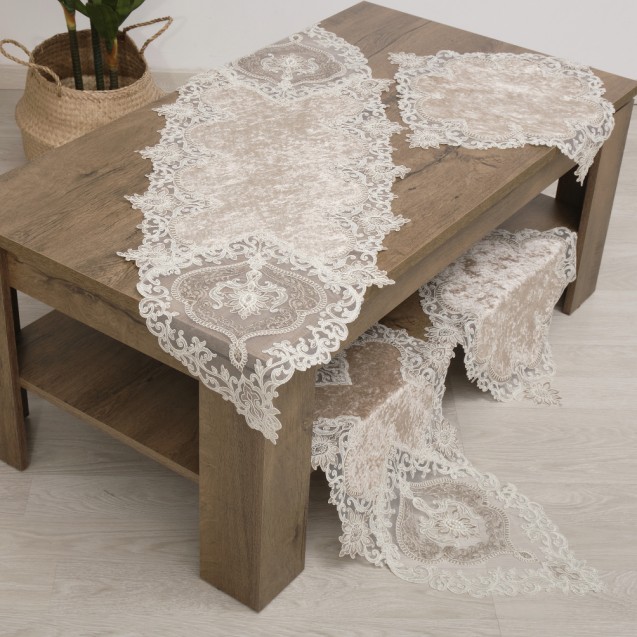 Σετ Σεμέν/Πετσετάκια 3Τμχ Dimeco 2130 Beige