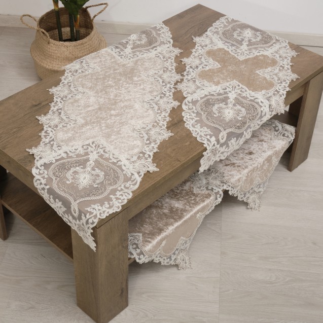 Σετ Σεμέν/Πετσετάκια 3Τμχ Dimeco 2130 Beige