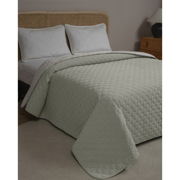 Κουβερλι Chenille Υπερδιπλο Adam Home 220x240 Mistral Ivory