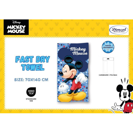 Πετσέτα Θαλάσσης Quick Dry Disney Home Mickey 16 70x140 Blue