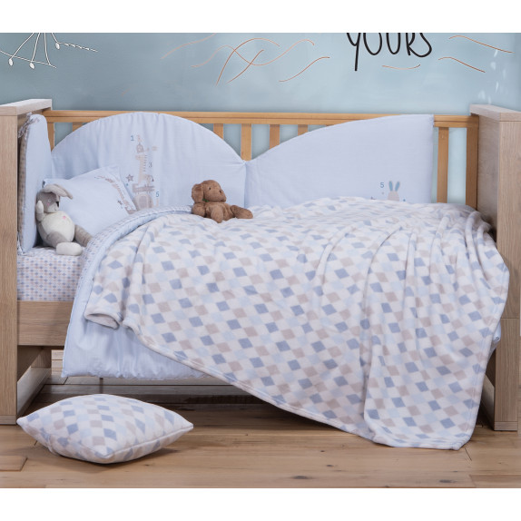 Βρεφική Κουβέρτα Fleece Κούνιας Nef-Nef Sweet Rhombus...