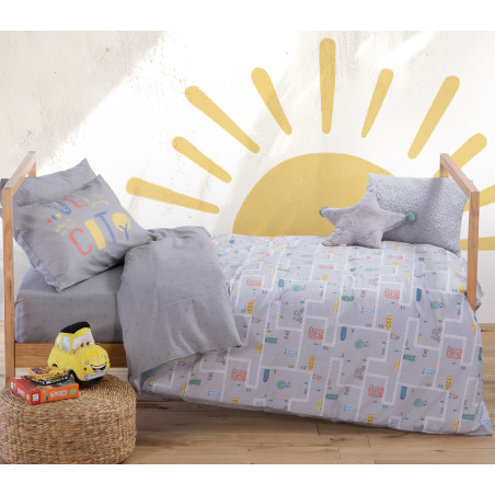 Σετ Παιδικά Σεντόνια Μονά 3 Τεμαχίων Nef-Nef Velocity Grey 170x260