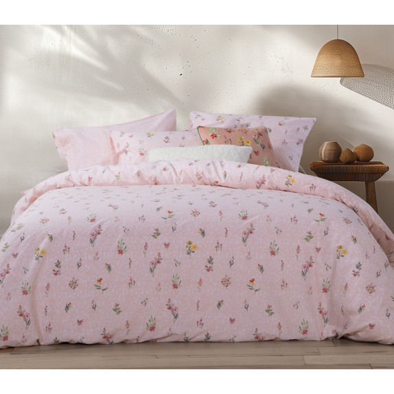 Σετ Σεντόνια Υπέρδιπλα 4 Τεμαχίων Nef-Nef Plant Pink 240x270