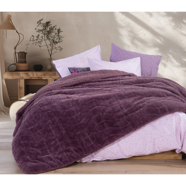 Κουβερτοπάπλωμα Υπέρδιπλο με Γούνα Sherpa...