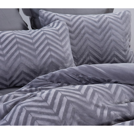 Σετ Παπλωματοθήκη Υπέρδιπλη 3 Τεμαχίων Nef-Nef Carmen Grey 240x220