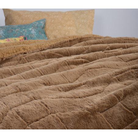 Κουβερτοπάπλωμα Υπέρδιπλο με Γούνα Sherpa Nef-Nef District Curry 220x240