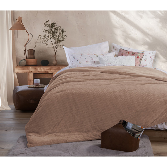 Κουβερτοπάπλωμα Μονό Nef-Nef Ezra 24 Mocca 160x220