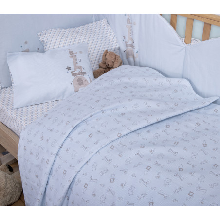 Σετ Σεντόνια Κούνιας 3 Τεμαχίων Nef-Nef Favorite Toys L.Blue 120x170