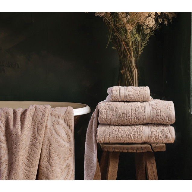 Πετσέτα Προσώπου Nef-Nef Louiza Beige 50x90