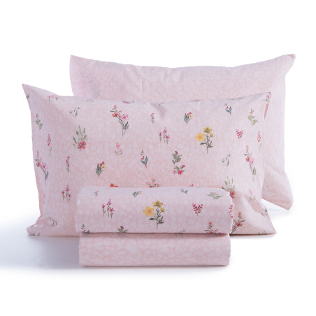 Σετ Σεντόνια Υπέρδιπλα 4 Τεμαχίων Nef-Nef Plant Pink 240x270