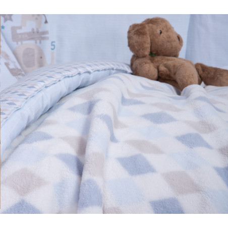 Βρεφική Κουβέρτα Fleece Κούνιας Nef-Nef Sweet Rhombus Blue 110x150