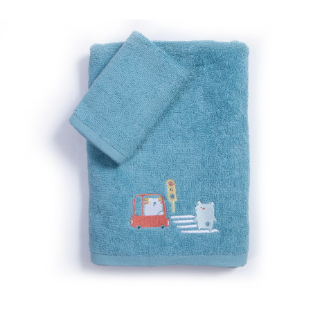 Σετ Βρεφικές Πετσέτες 2 Τεμαχίων Nef-Nef Traffic Cameo Blue