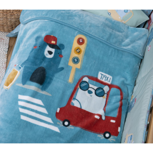 Βρεφική Κουβέρτα Αγκαλιάς Nef-Nef Traffic Aqua...