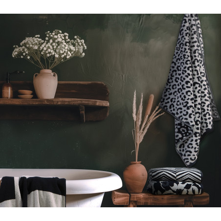 Πετσέτα Προσώπου Nef-Nef Tsitar Grey/Black 50x90