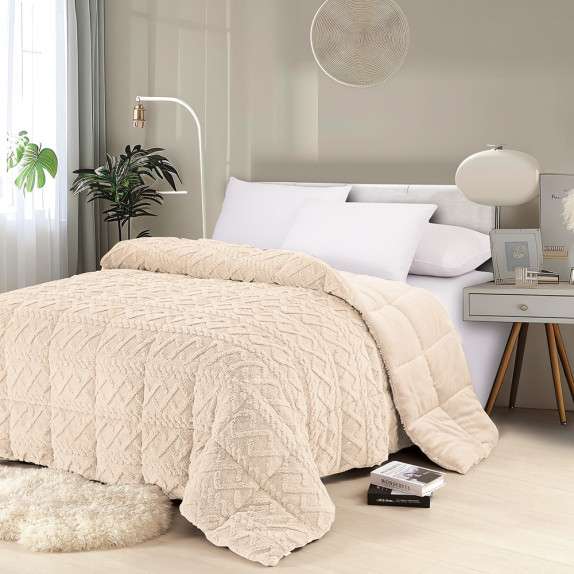 Κουβερτοπάπλωμα Μονό Melinen Ian Ecru 160x220