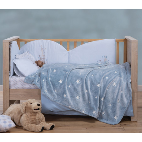 Παιδική Κουβέρτα Fleece Φωσφοριζέ Μονή Nef-Nef Interstellar Denim 160x220