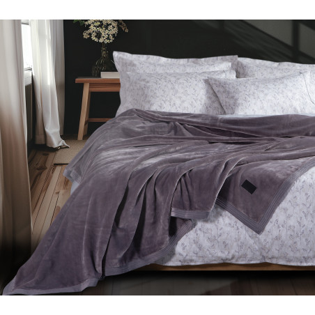 Κουβέρτα Βελουτέ Υπέρδιπλη Nef-Nef Velosso Grey 230x240
