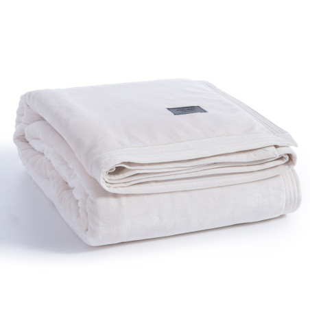 Κουβέρτα Βελουτέ Υπέρδιπλη Nef-Nef Velosso Ecru 230x240