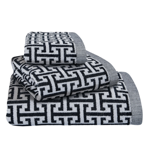 Σετ Πετσέτες 3 Τεμαχίων Greenwich Polo Club 3094 Black-Grey