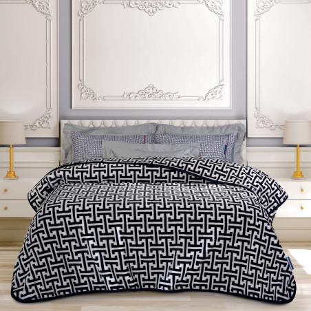 Κουβέρτα Βελουτέ Υπέρδιπλη Greenwich Polo Club 2213 Grey-Black 220x240
