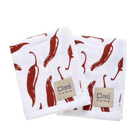 Σετ Ποτηρόπανα 2 Τεμαχίων Das Home 0736 White-Bordeaux 40x60