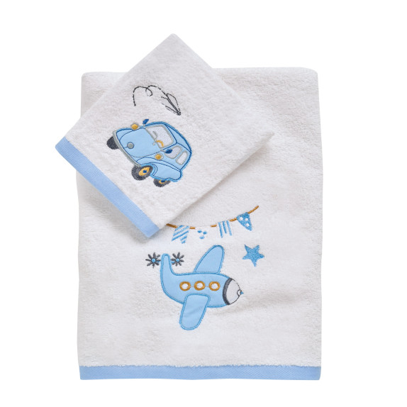 Σετ Βρεφικές Πετσέτες 2 Τεμαχίων Das Home 4918 White-Blue