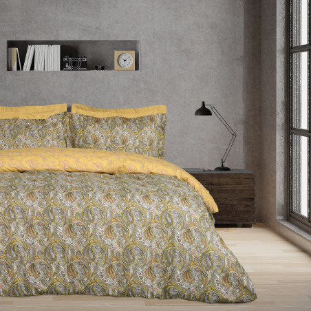 Σετ Παπλωματοθήκη Μονή 2 Τεμαχίων Das Home 9651 Ochre-Ivory-Taupe 160x240