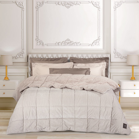 Κουβερτοπάπλωμα Υπέρδιπλο με Γούνα Sherpa Greenwich Polo Club 3481 Taupe 220x240