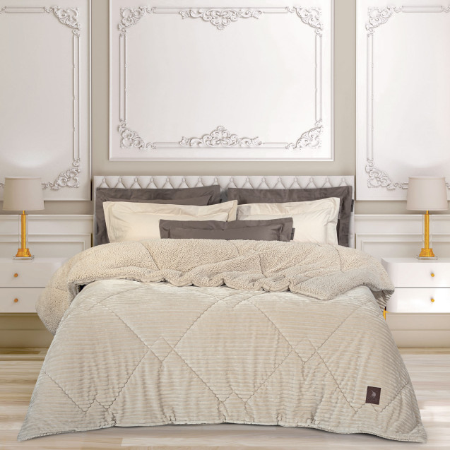 Κουβερτοπάπλωμα Υπέρδιπλο με Γούνα Sherpa...