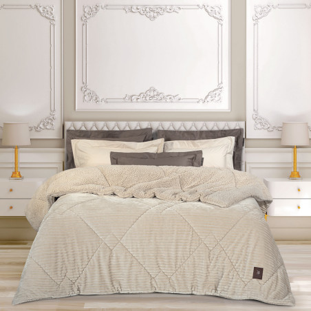 Κουβερτοπάπλωμα Υπέρδιπλο με Γούνα Sherpa Greenwich Polo Club 3482 Ivory 220x240
