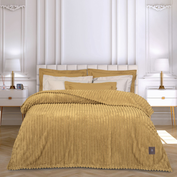 Κουβέρτα Fleece Υπέρδιπλη Greenwich Polo Club 3488 Ochre...
